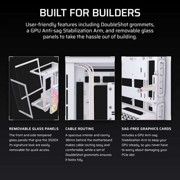 Corsair 3500X RS-R ARGB Tempered Glass White