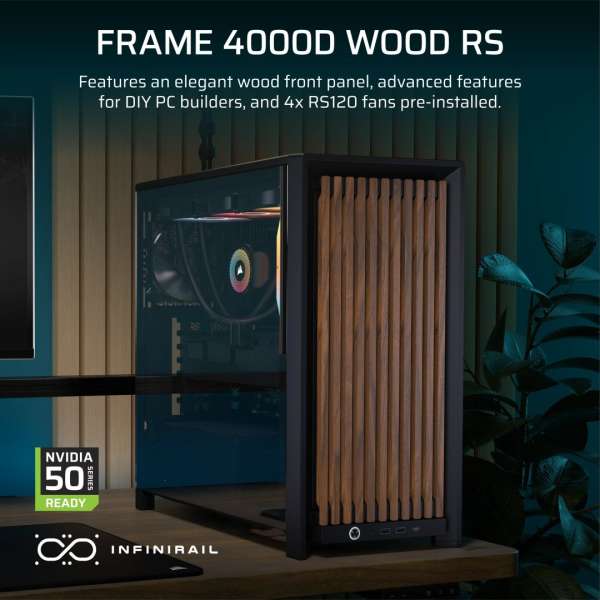 Corsair 4000D RS Tempered Glass Black/Walnut