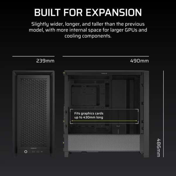 Corsair Frame 4000D Tempered Glass Black
