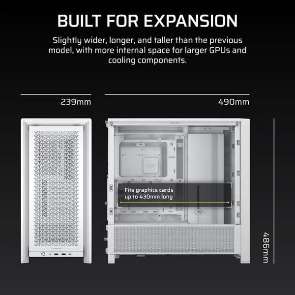 Corsair Frame 4000D Tempered Glass White