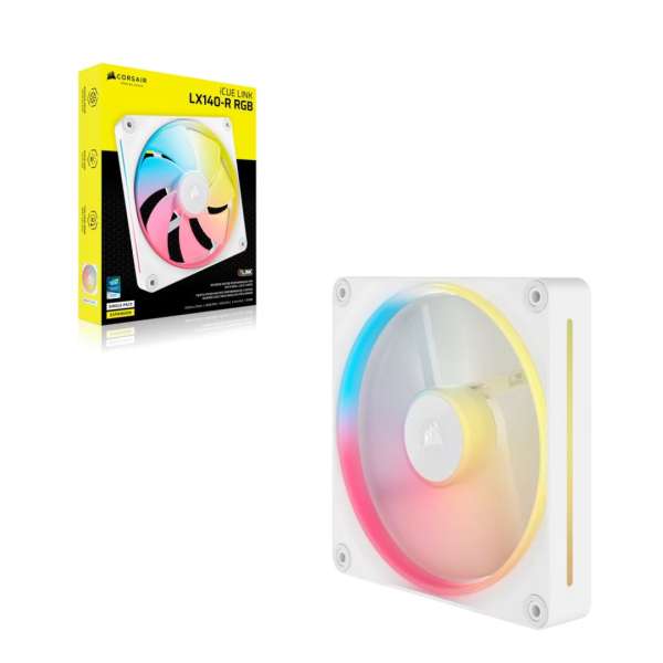 Corsair iCUE LINK LX140-R RGB 140mm PWM Reverse Fan Expansion White