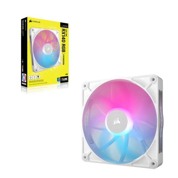 Corsair iCUE LINK RX140 RGB 140mm PWM Single Fan Expansion White