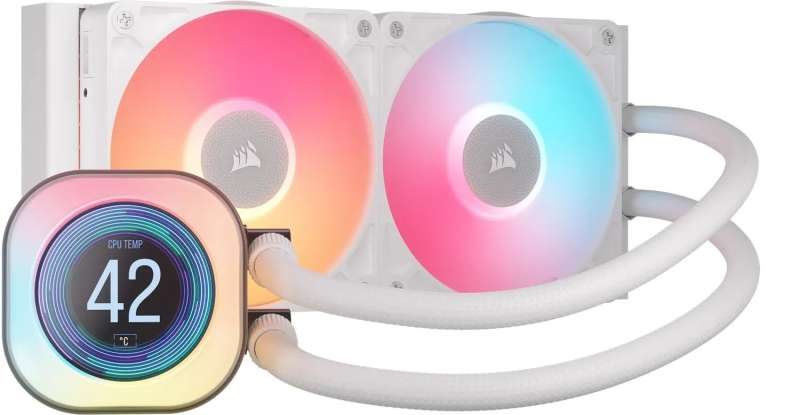 Corsair iCUE LINK TITAN 240 RX LCD Liquid CPU Cooler White