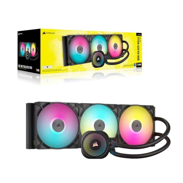 Corsair iCUE LINK TITAN 420 RX RGB AIO Liquid CPU Cooler Black