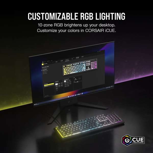 Corsair K55 Core RGB Gaming Keyboard Gray US