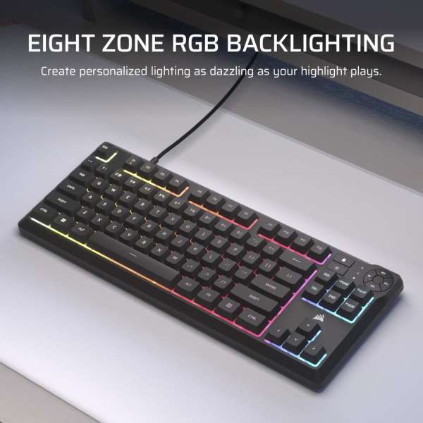 Corsair K55 Core TKL RGB Gaming Keyboard Black US