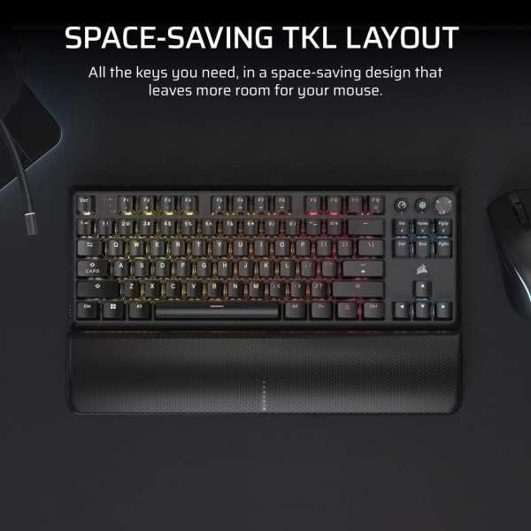 Corsair K70 Core TKL RGB Red Mechanical Gaming Wireless Keyboard Black US