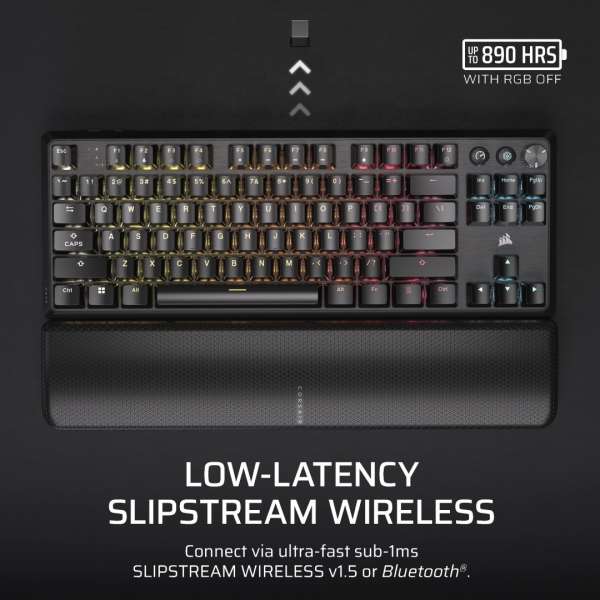 Corsair K70 Core TKL RGB Red Mechanical Gaming Wireless Keyboard Black US