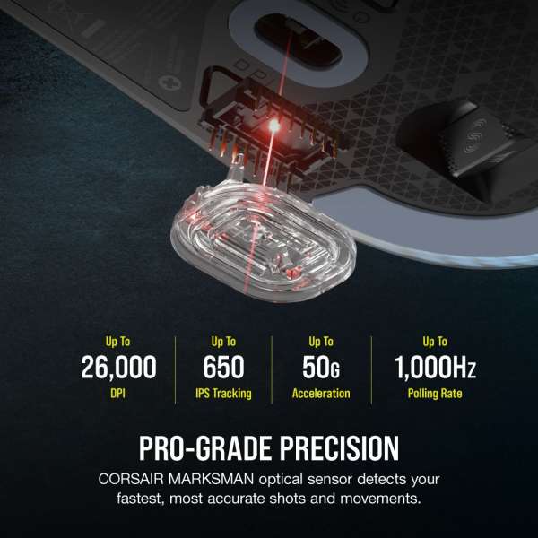 Corsair M75 Gaming Wireless Bluetooth Lightweight RGB Gaming mouse Black