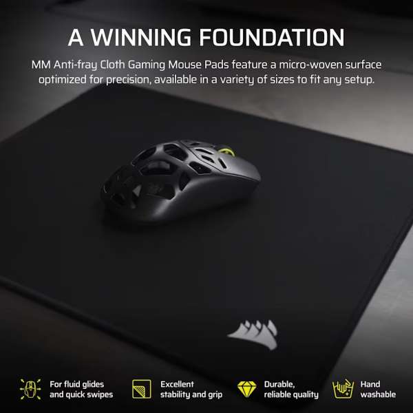 Corsair MM Anti-fray Cloth Medium Gaming Egérpad Black
