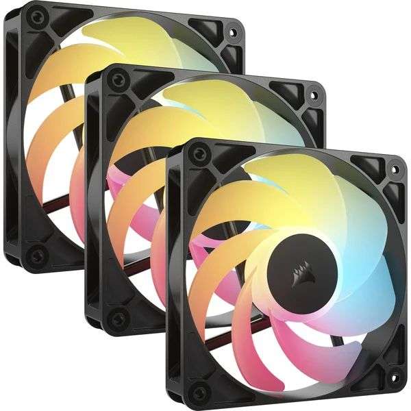 Corsair RS120 Reverse ARGB 120mm PWM Fan (3-pack) Black