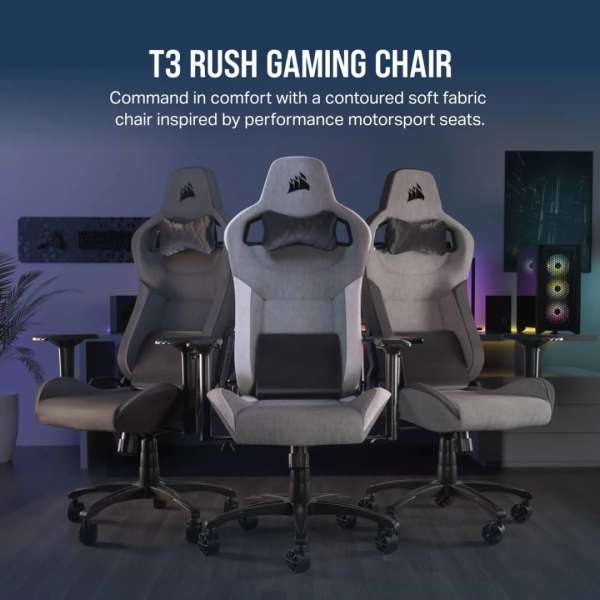 Corsair T3 Rush (2023) Gaming Chair Grey/Charcoal