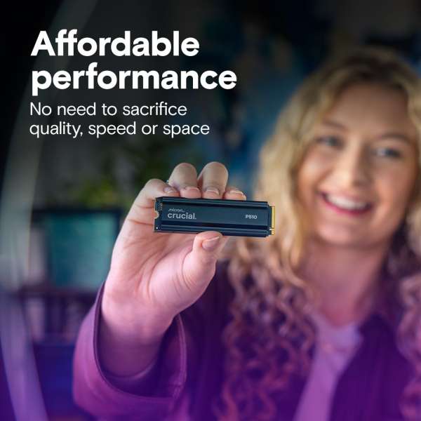 Crucial 2TB M.2 2280 NVMe P510 with Heatsink