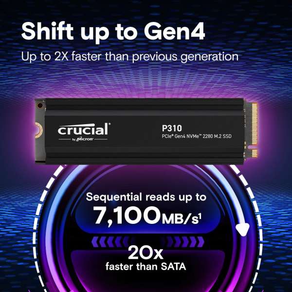 Crucial 4TB M.2 2280 NVMe P310 with Heatsink