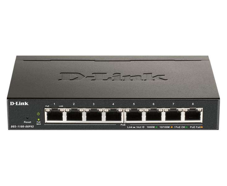 D-Link DGS-1100-08PV2 8-Port Gigabit PoE Smart Managed Switch