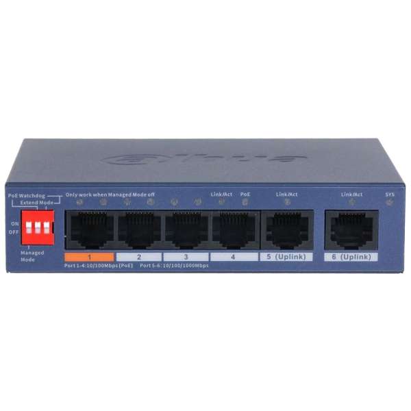 Dahua CS4006-4ET2GT-60 6-Port Cloud Managed Desktop Switch with 4-Port PoE