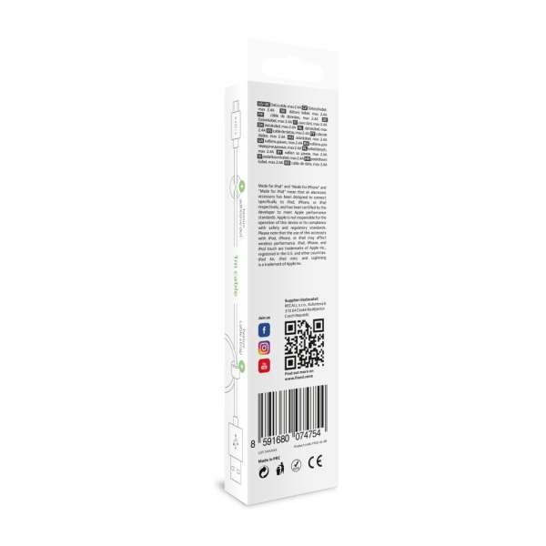 FIXED adat és töltőkábel,USB/micro USB csatlakozók, 1 méter, 12W Fekete