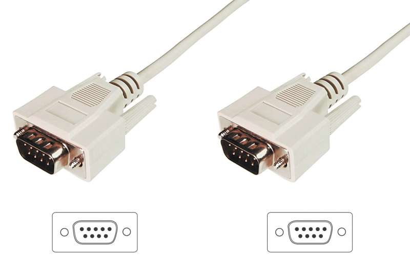 Assmann Datatransfer connection cable, D-Sub9 3m Grey