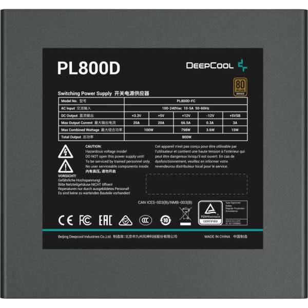 DeepCool 800W 80+ Bronze PL800-D