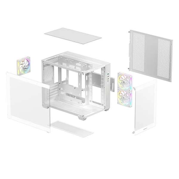 DeepCool CG330 3F WH Tempered Glass White
