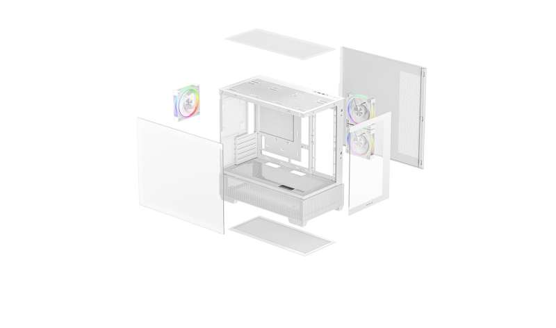 DeepCool CG380 3F WH Tempered Glass White
