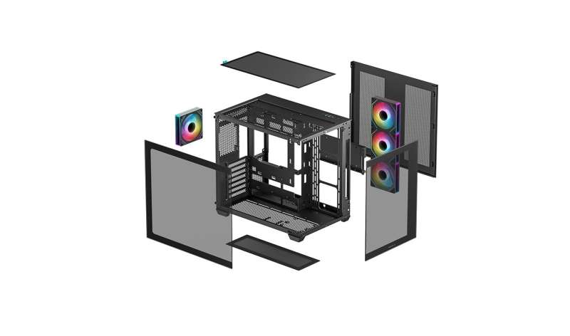 DeepCool CG530 F4 Tempered Glass Black