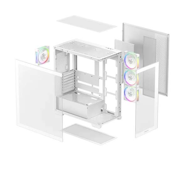 DeepCool CG580 4F WH V2 Tempered Glass White