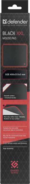 Defender Black XXL Gaming Egérpad Black
