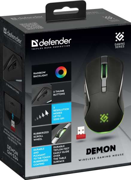 Defender Demon GM-534 Wireless Gaming Mouse Black
