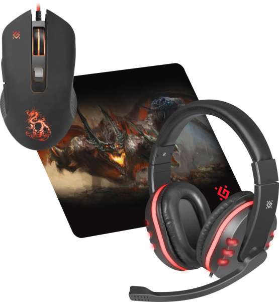 Defender Devourer MHP 006 Gaming Mouse Kit Black/Red