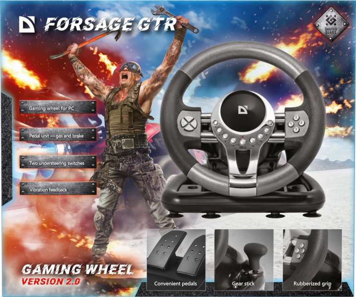 Defender Forsage GTR USB Kormány Black/Silver