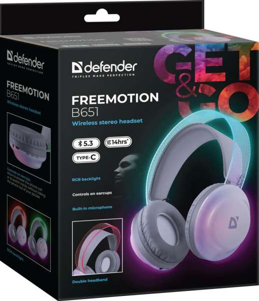 Defender FreeMotion B651 Wireless stereo headset Grey