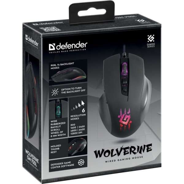 Defender GM-700L Gaming Mouse Black