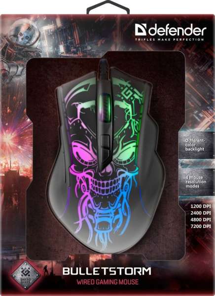Defender Bulletstorm GM-928 RGB Gaming Mouse Black