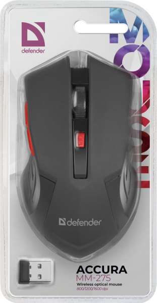 Defender RF Accura MM-275 Wireless Mouse Black/Red