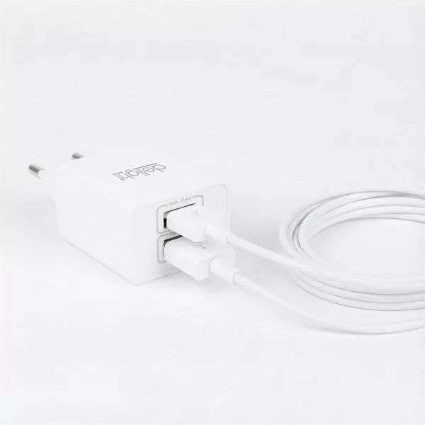 Delight USB-Ax2 charger adapter White