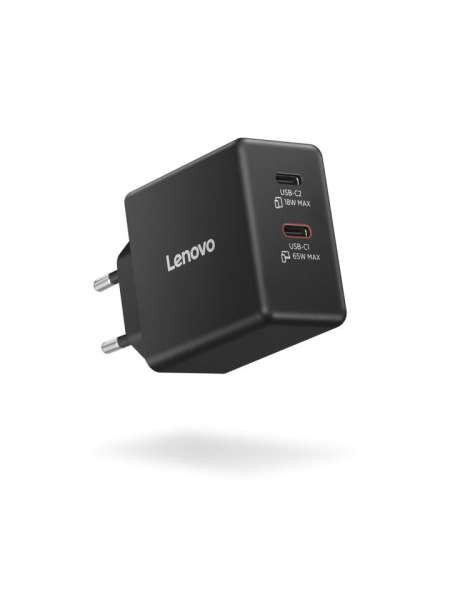 Lenovo Dual USB-C 65W GaN Charger Black
