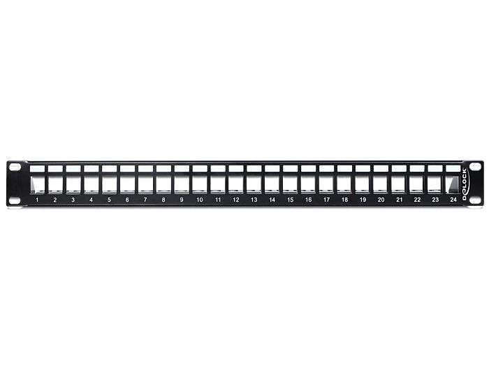 DeLock 19″ Keystone Patch Panel 24 Port Black