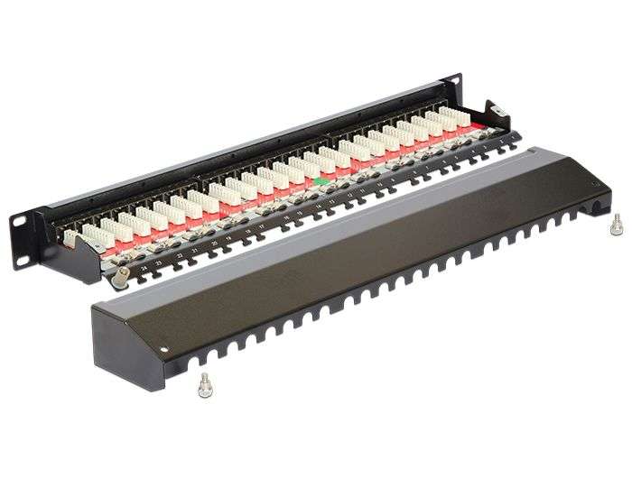 DeLock 19″ Patch Panel 24 Port Cat.6A Black