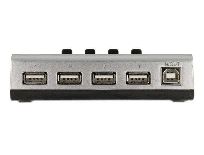 DeLock 4-portos USB2.0 HUB with Switches Silver/Black