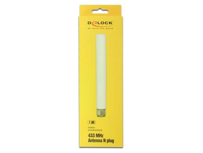 DeLock 433MHz Antenna N plug 1.45 dBi omnidirectional fixed outdoor White