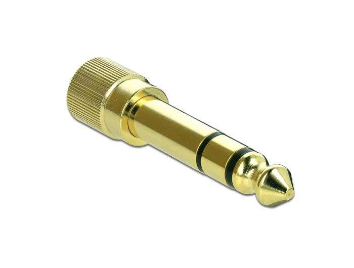 DeLock Adapter 6.35 mm Stereo plug to 3.5 mm Stereo jack 3 pin metal screwable