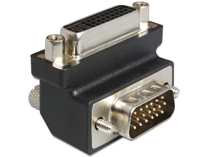 DeLock Adapter DVI 24+5 pin female > VGA 15 pin male 90° angled