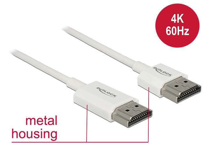 DeLock Cable High Speed HDMI with Ethernet - HDMI-A male > HDMI-A male 3D 4K 3m Active Slim High Quality