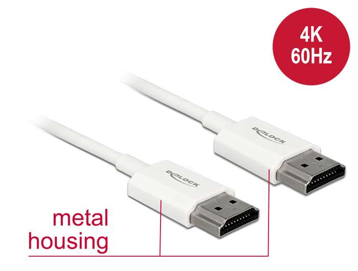 DeLock Cable High Speed HDMI with Ethernet - HDMI-A male > HDMI-A male 3D 4K 4,5m Active Slim High Quality