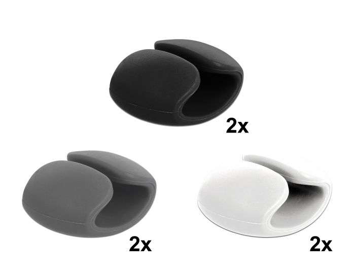 DeLock Cable Holder Clip Set 6 pieces