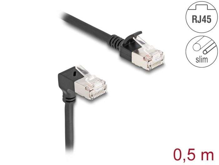 DeLock CAT6A S-FTP Patch Cable 0,5m Black