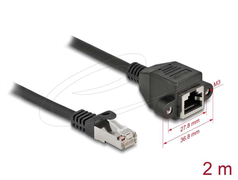 DeLock CAT6A S-FTP Patch Cable 2m Black
