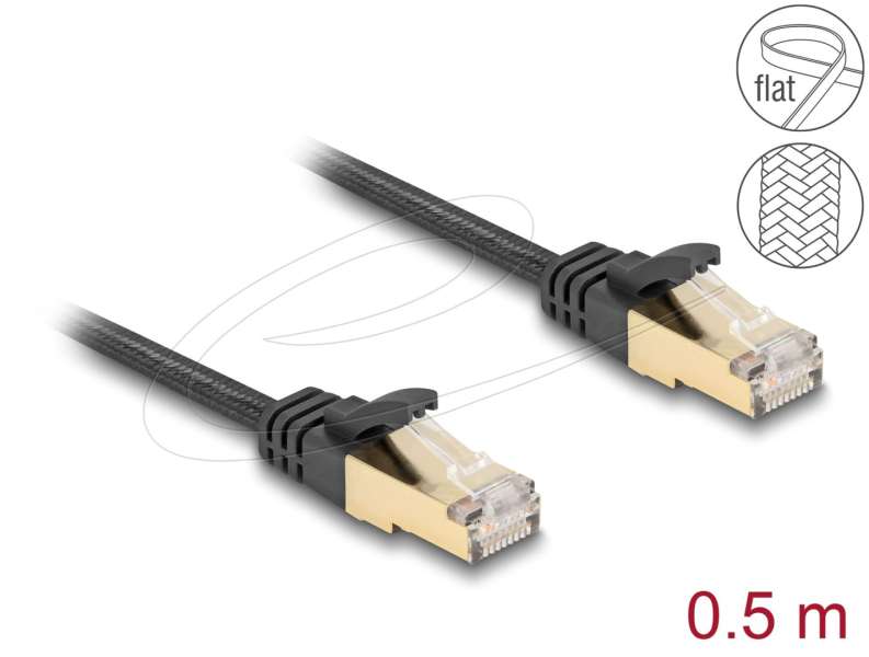 DeLock CAT6A U-FTP Patch Cable 0,5m Black