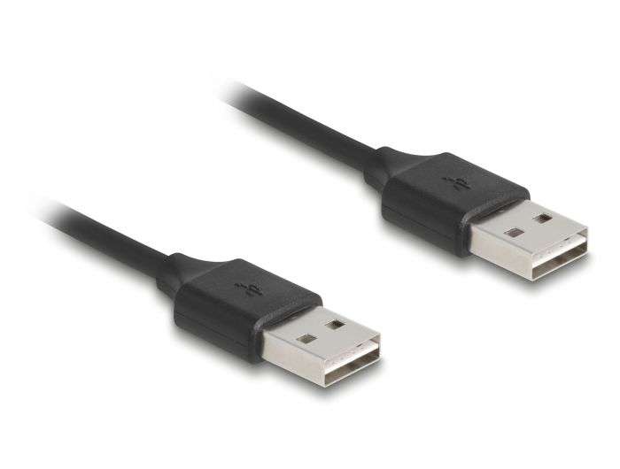DeLock Coiled Cable EASY-USB 2.0 Type-A male to EASY-USB Type-A male 0.5 m to 0,8m Black
